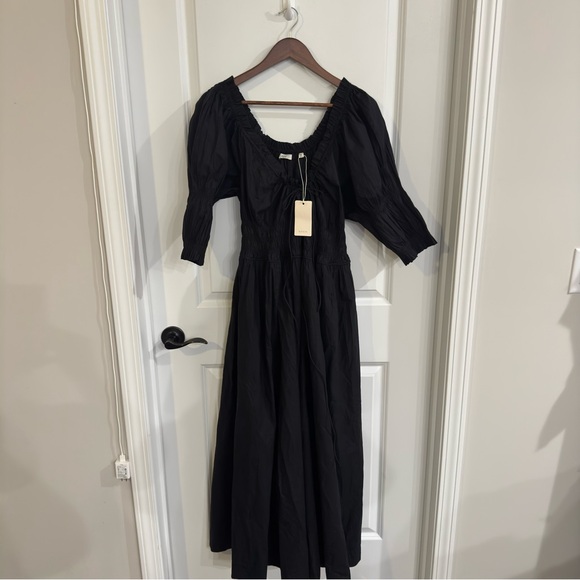 Doen Ischia Poplin Black Maxi Dress - Picture 3 of 14